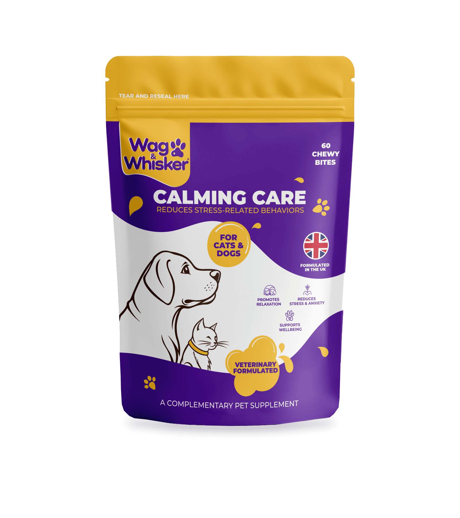 Wag & Whisker Calming Care — Sakinlik & Duygusal Denge Evcil Hayvan Takviyesi